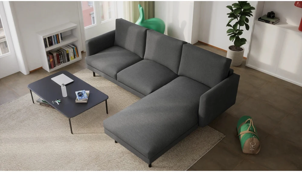 Citysofa 4 vietų dešinioji kampinė sofa Brera - Tamsiai pilka