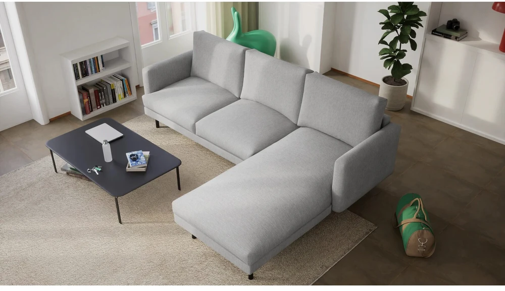 Citysofa 4 vietų dešinioji kampinė sofa Brera - Pilka