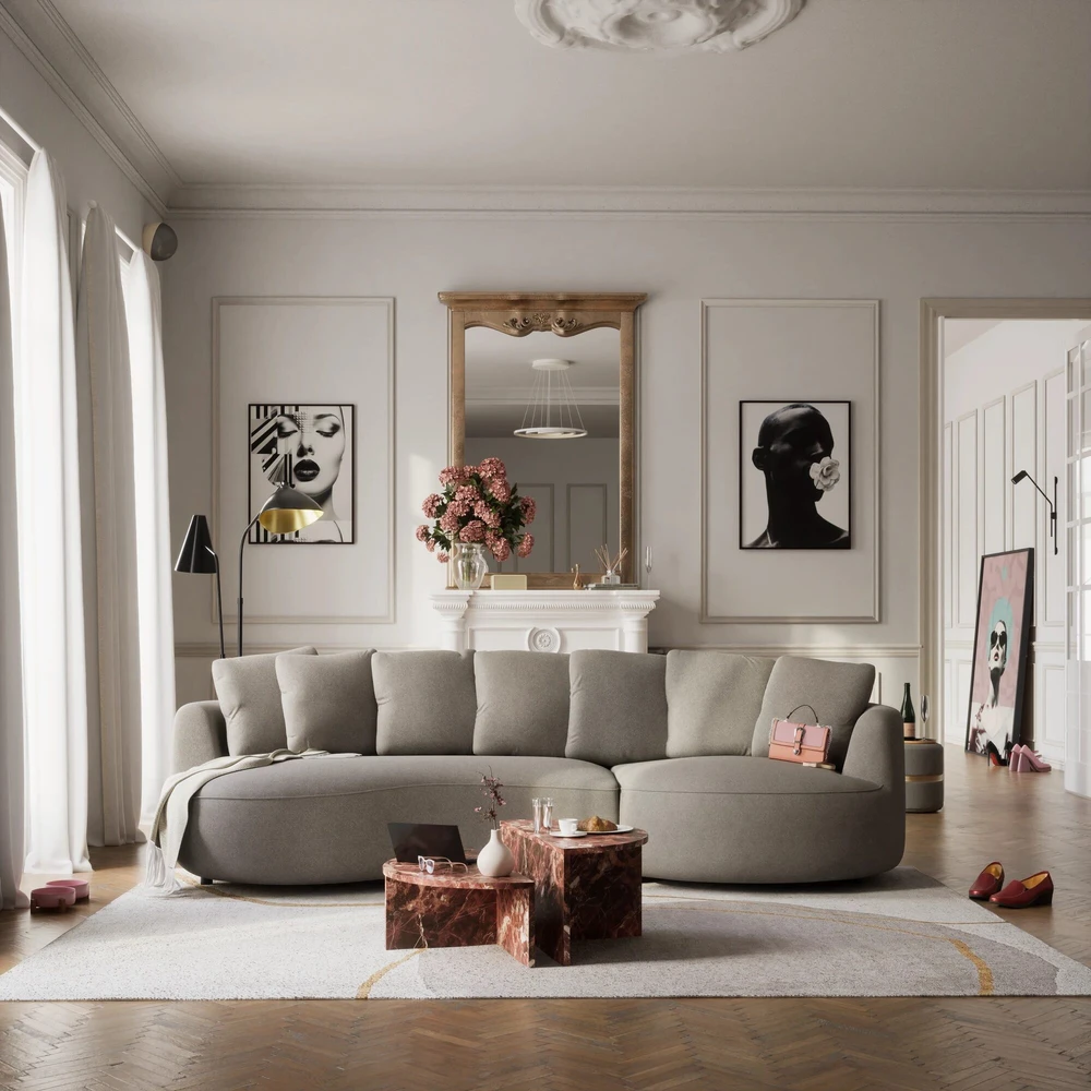 Citysofa 4 vietų dešinioji kampinė sofa Belleville - Taupe