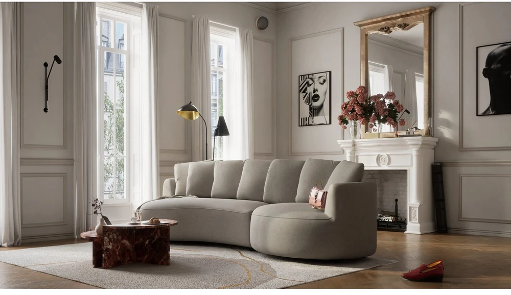 Citysofa 4 vietų dešinioji kampinė sofa Belleville - Taupe