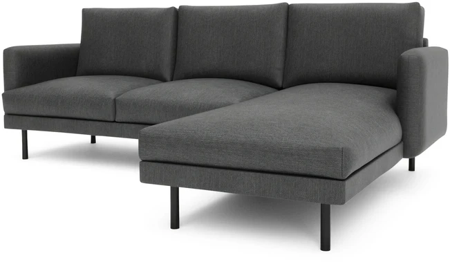 Citysofa 4 vietų dešinioji kampinė sofa Brera - Tamsiai pilka