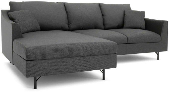 Citysofa 4 vietų kairioji kampinė sofa Alfama - Tamsiai pilka