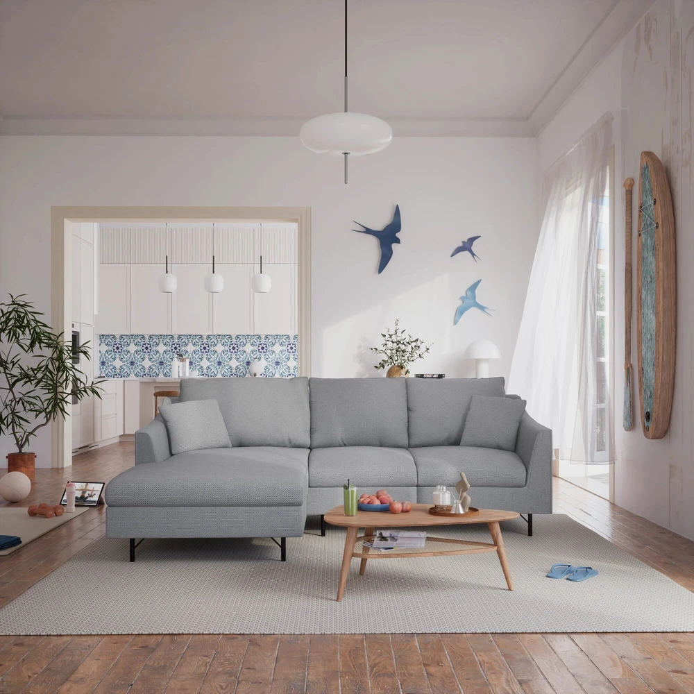 Citysofa 4 vietų kairioji kampinė sofa Alfama - Pilka