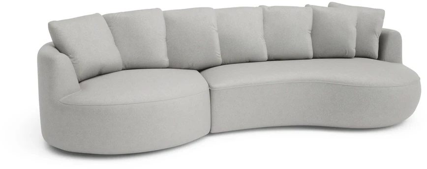 Citysofa 4 vietų kairioji kampinė sofa Belleville - Sidabro