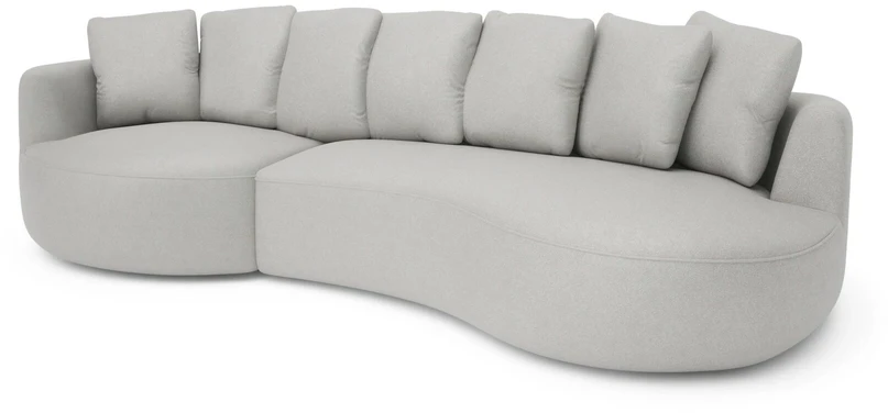 Citysofa 4 vietų kairioji kampinė sofa Belleville - Sidabro