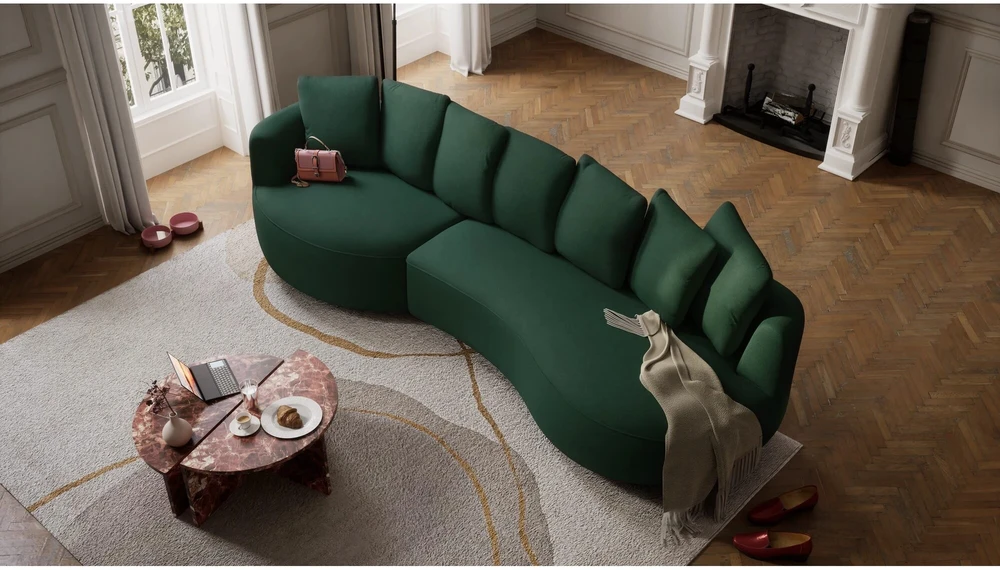 Citysofa 4 vietų kairioji kampinė sofa Belleville - Žalia