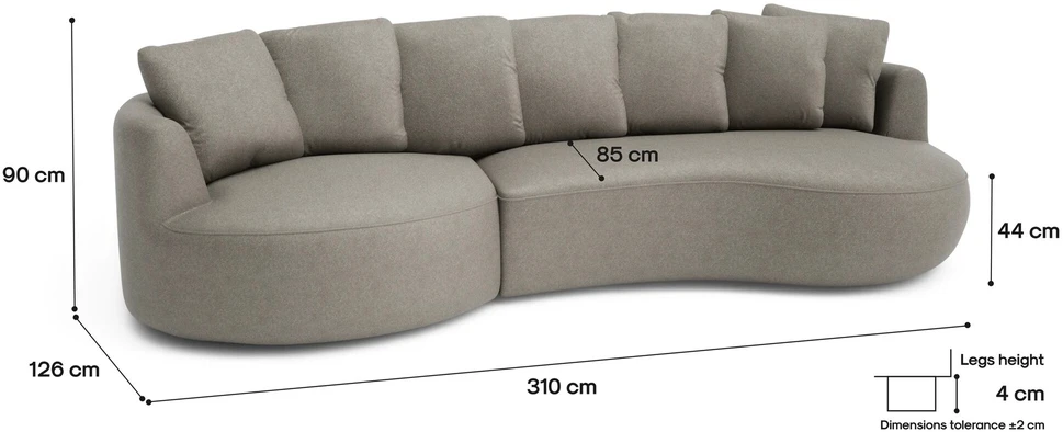 Citysofa 4 vietų kairioji kampinė sofa Belleville - Taupe