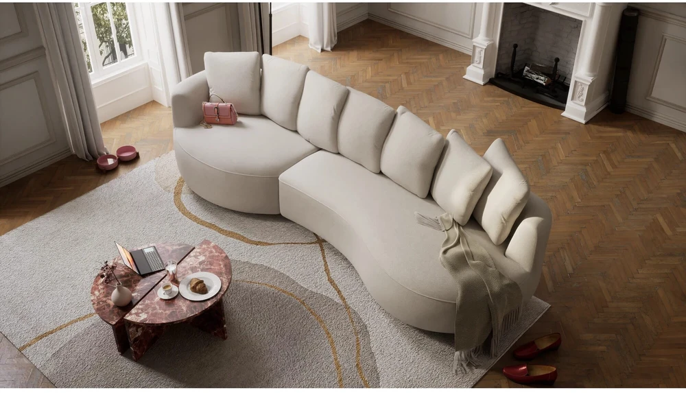 Citysofa 4 vietų kairioji kampinė sofa Belleville - Kreminė