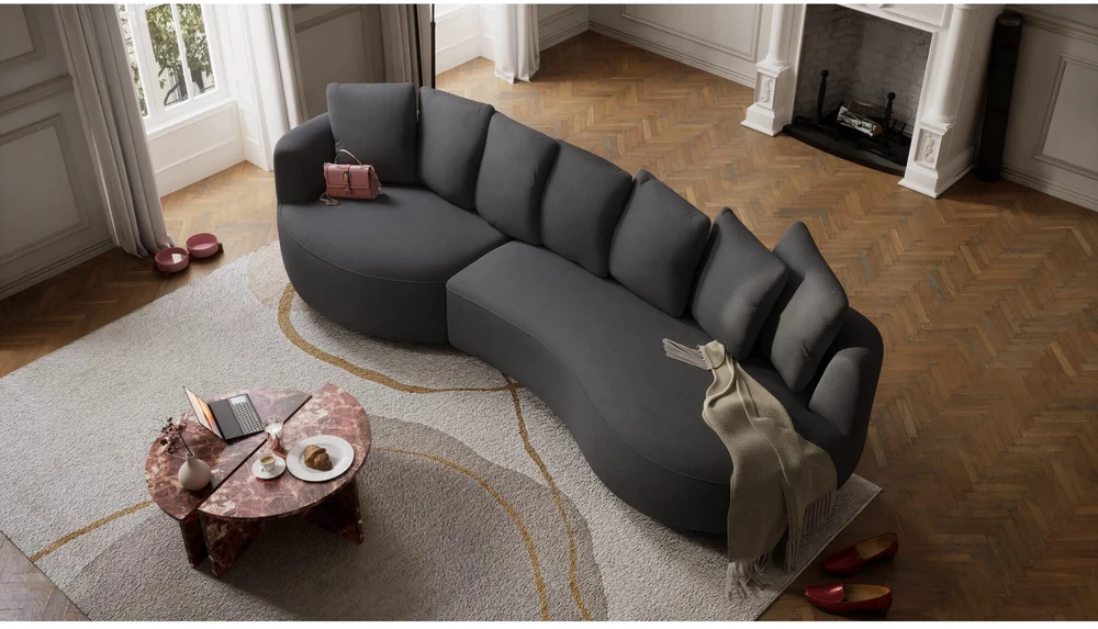 Citysofa 4 vietų kairioji kampinė sofa Belleville - Pilka
