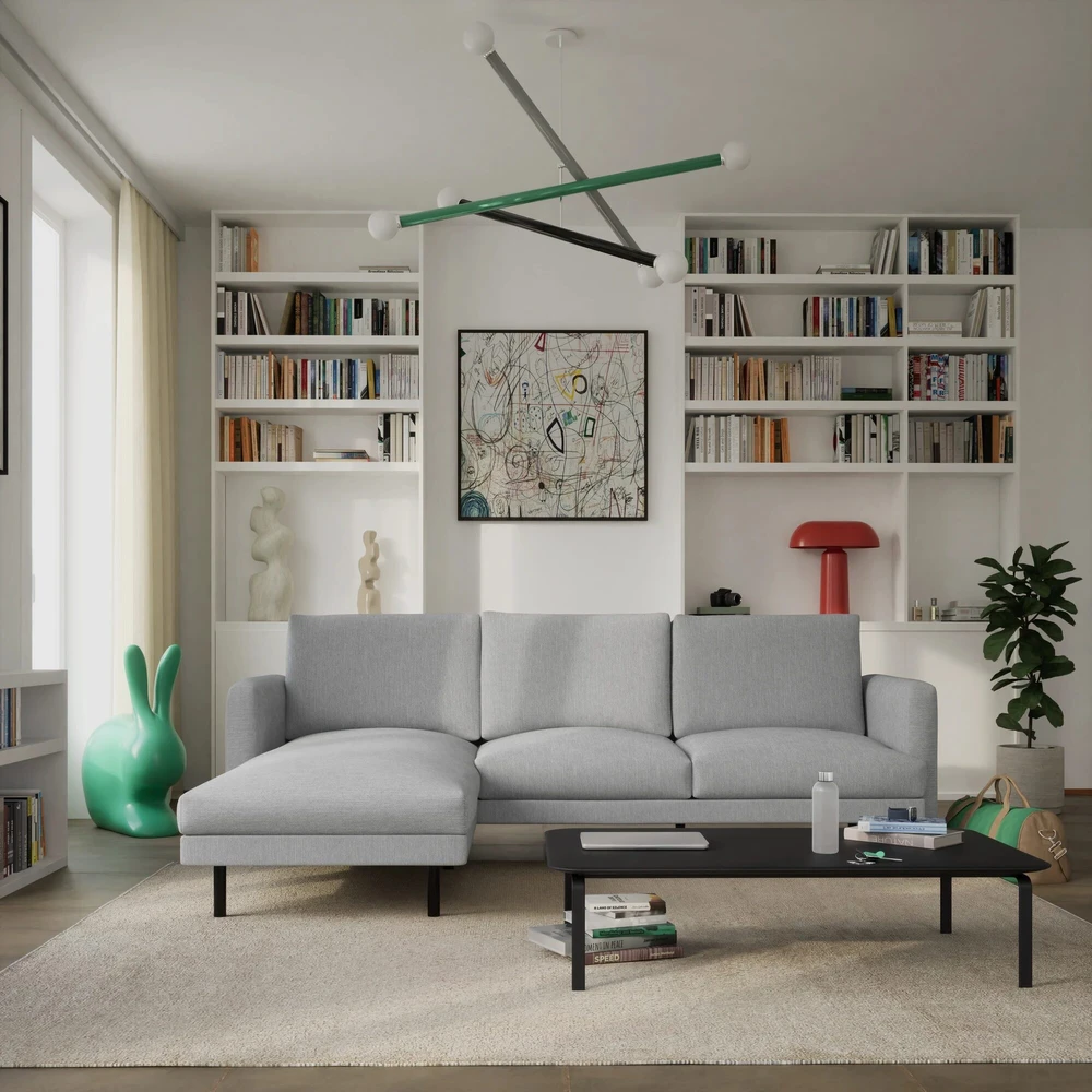 Citysofa 4 vietų kairioji kampinė sofa Brera - Pilka