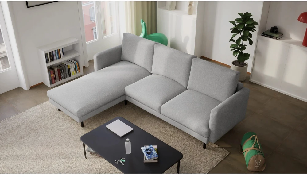 Citysofa 4 vietų kairioji kampinė sofa Brera - Pilka