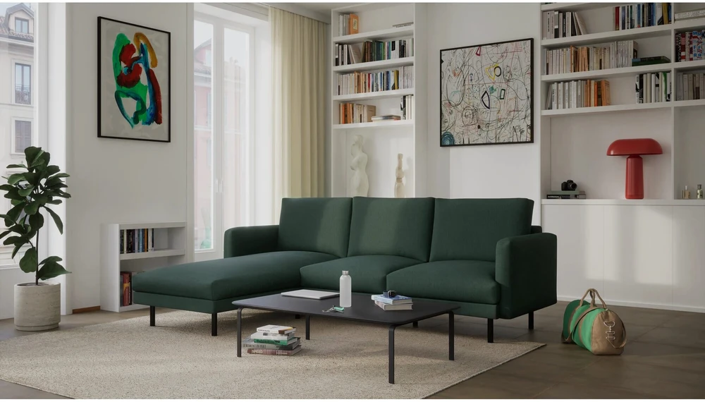 Citysofa 4 vietų kairioji kampinė sofa Brera - Žalia