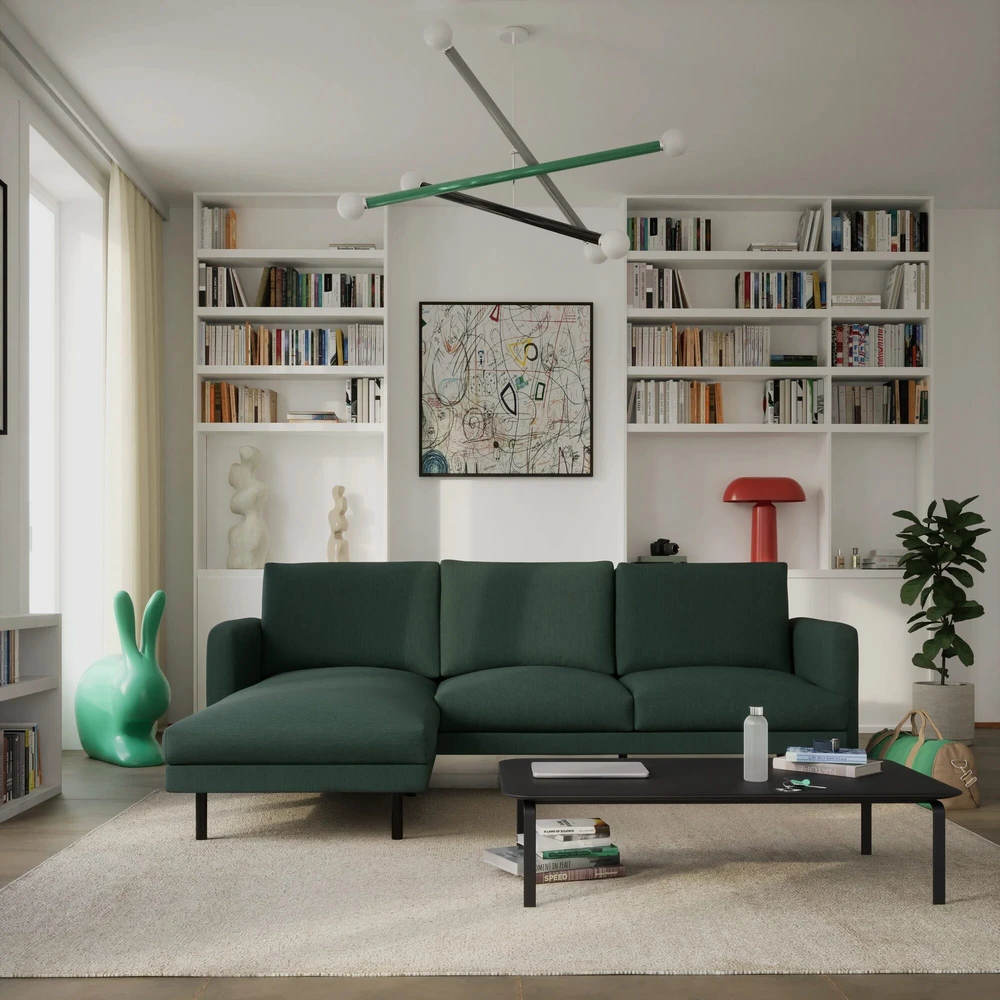 Citysofa 4 vietų kairioji kampinė sofa Brera - Žalia