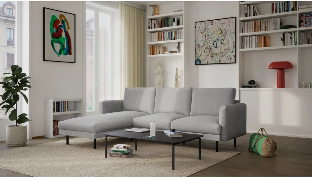Citysofa 4 vietų kairioji kampinė sofa Brera - Pilka