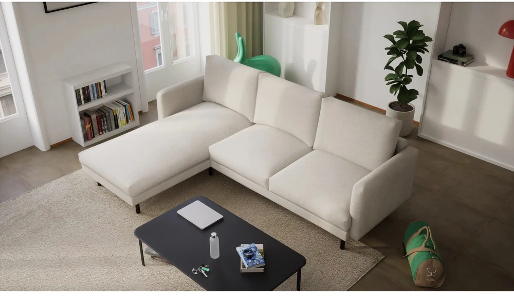 Citysofa 4 vietų kairioji kampinė sofa Brera - Kreminė smėlio