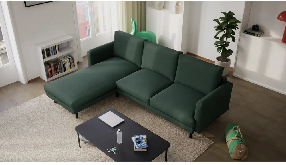 Citysofa 4 vietų kairioji kampinė sofa Brera - Žalia