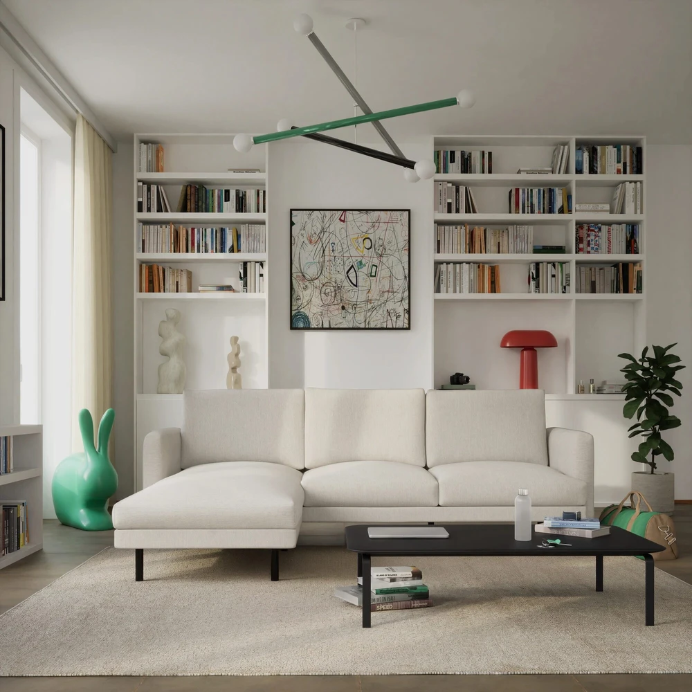Citysofa 4 vietų kairioji kampinė sofa Brera - Kreminė smėlio