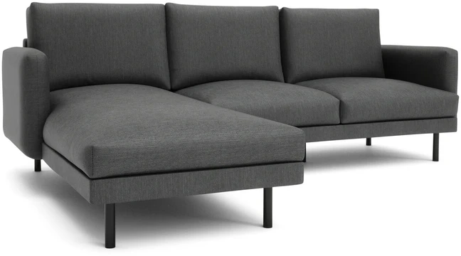 Citysofa 4 vietų kairioji kampinė sofa Brera - Tamsiai pilka