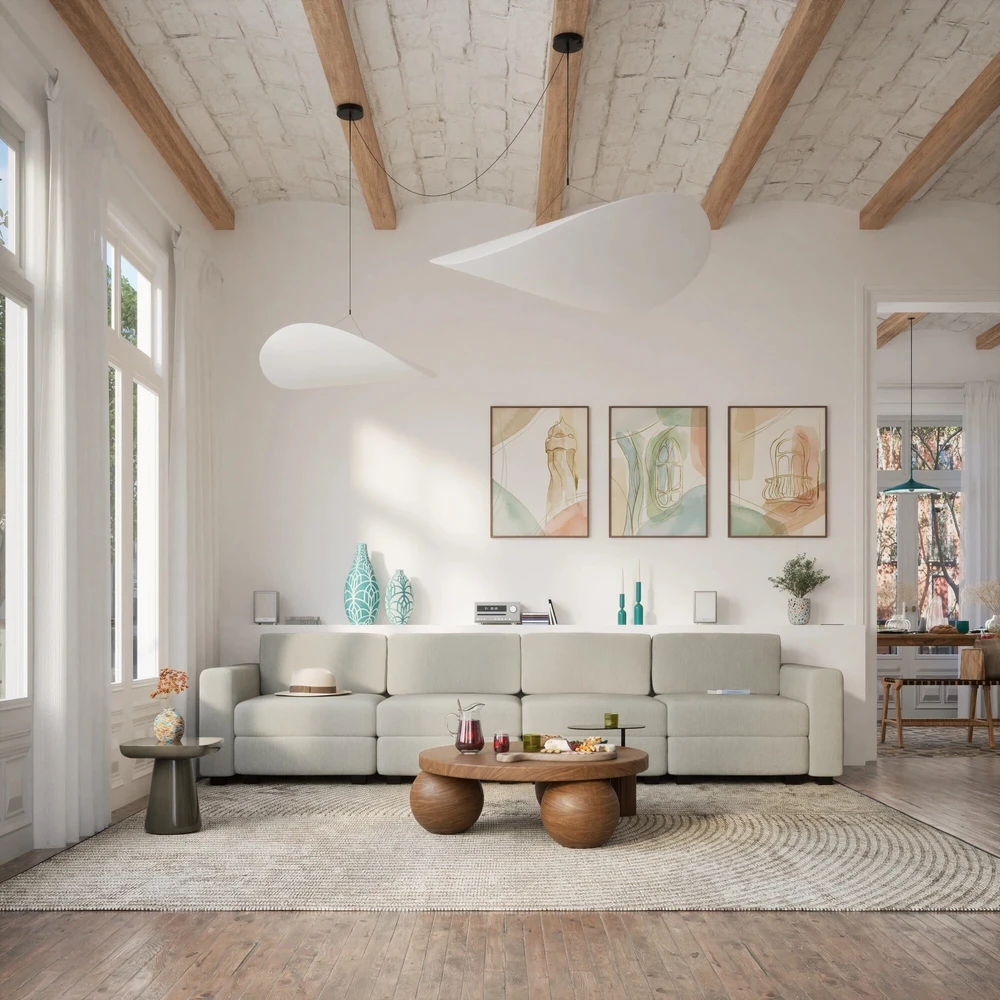 Citysofa 4 vietų modulinė sofa GRACIA - Smėlio pilka