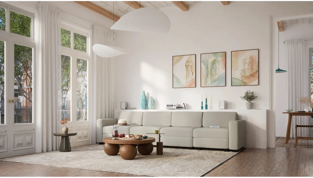 Citysofa 4 vietų modulinė sofa GRACIA - Smėlio pilka