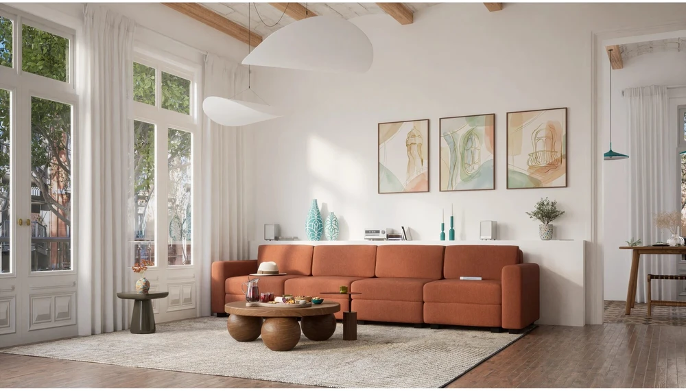 Citysofa 4 vietų modulinė sofa GRACIA - Terakota