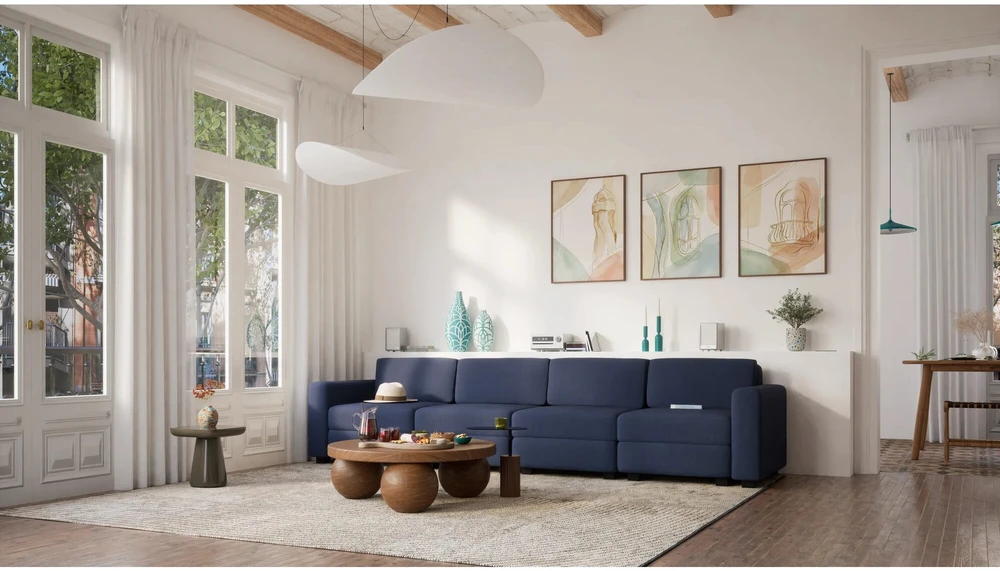 Citysofa 4 vietų modulinė sofa GRACIA - Tamsiai mėlyna
