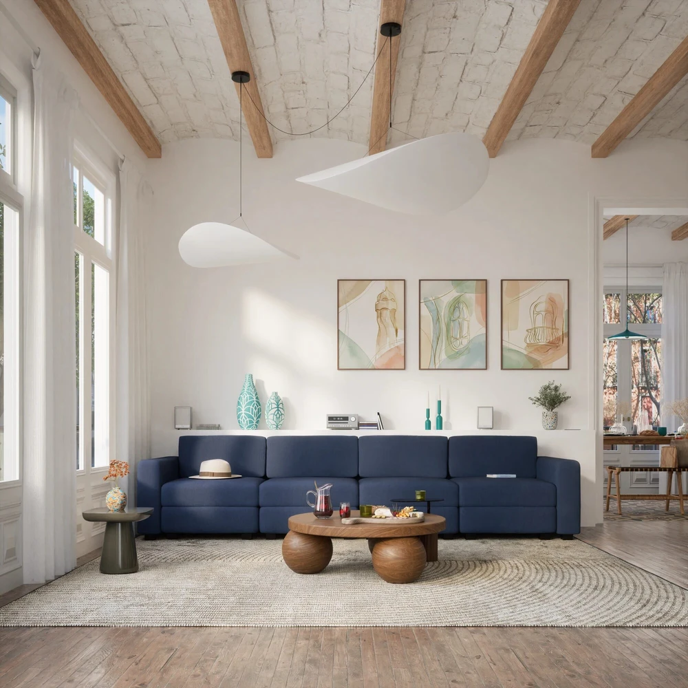 Citysofa 4 vietų modulinė sofa GRACIA - Tamsiai mėlyna