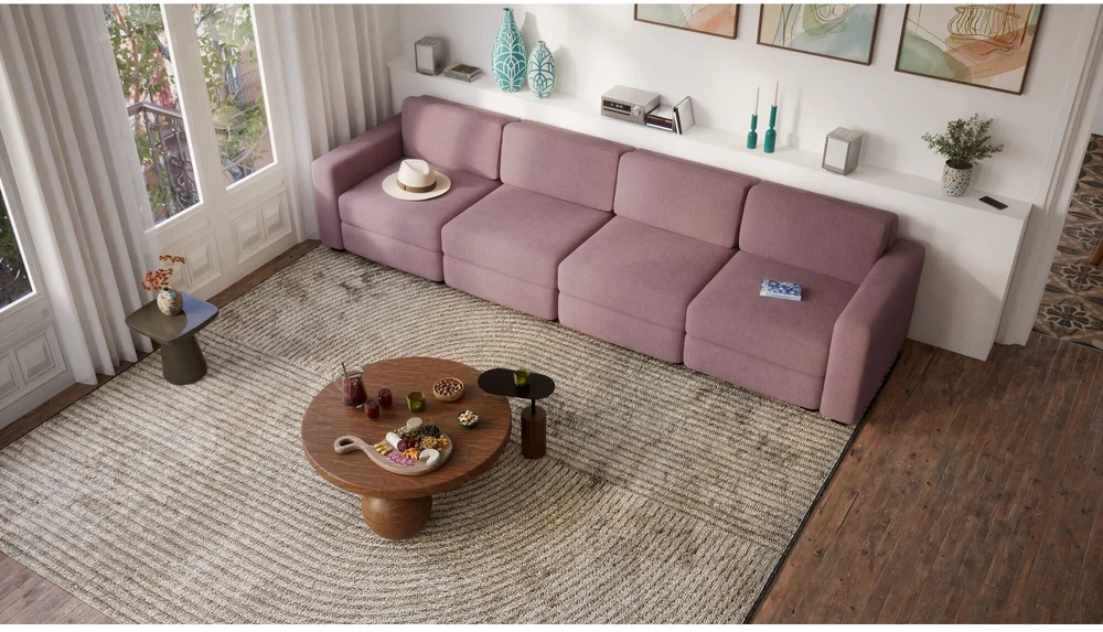 Citysofa 4 vietų modulinė sofa GRACIA - Dulsvai rožinė