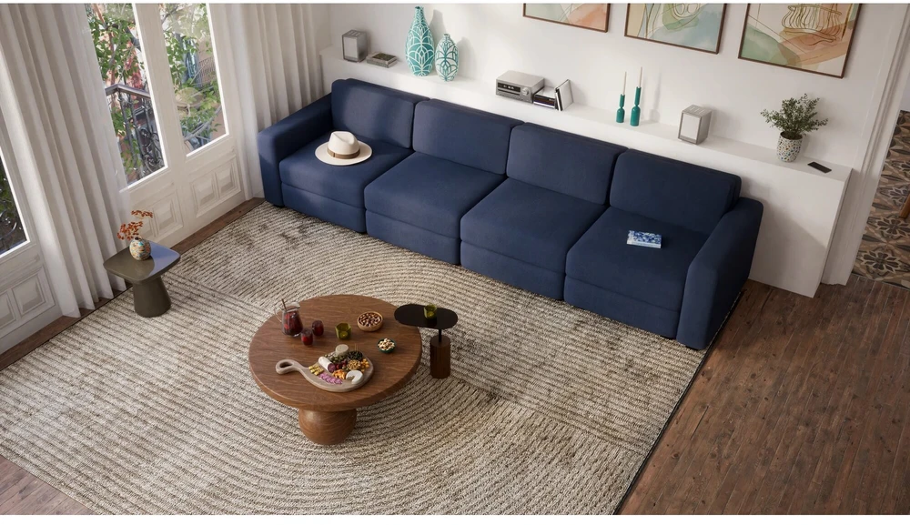 Citysofa 4 vietų modulinė sofa GRACIA - Tamsiai mėlyna