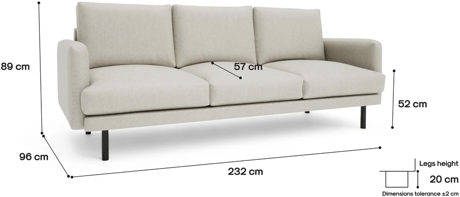 Citysofa 4 vietų sofa Brera - Kreminė smėlio