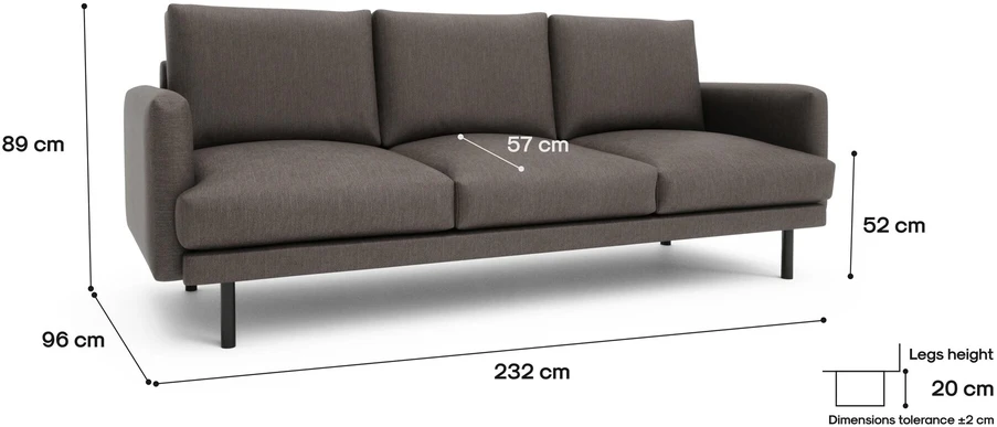 Citysofa 4 vietų sofa Brera - Taupe