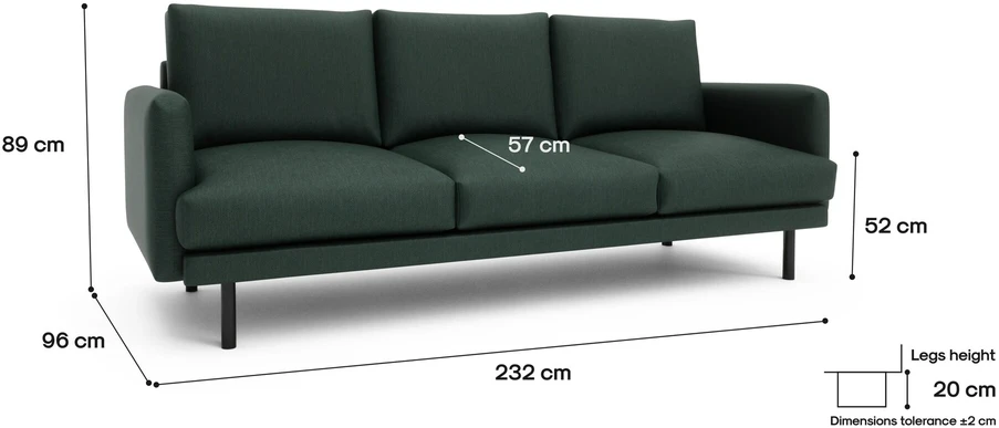 Citysofa 4 vietų sofa Brera - Žalia