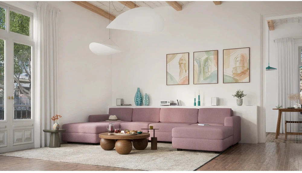 Citysofa Didelis pufo modulis GRACIA - Dulsvai rožinė