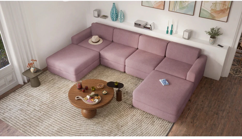Citysofa Didelis pufo modulis GRACIA - Dulsvai rožinė