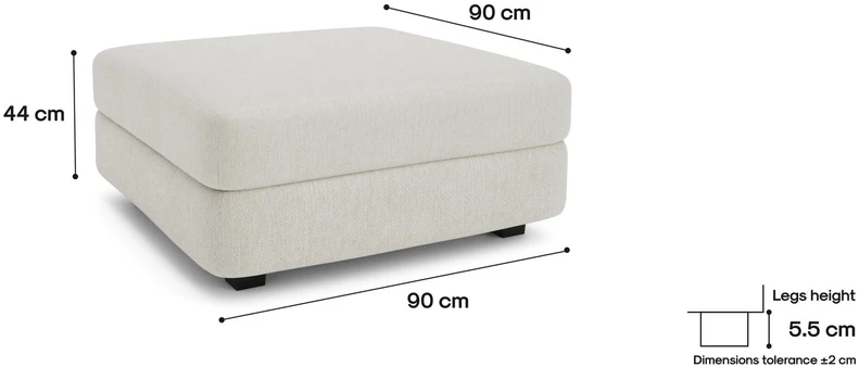 Citysofa Didelis pufo modulis GRACIA - Kreminė smėlio