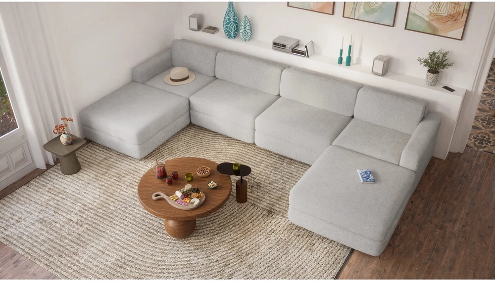 Citysofa Didelis pufo modulis GRACIA - Pilka