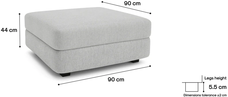 Citysofa Didelis pufo modulis GRACIA - Pilka