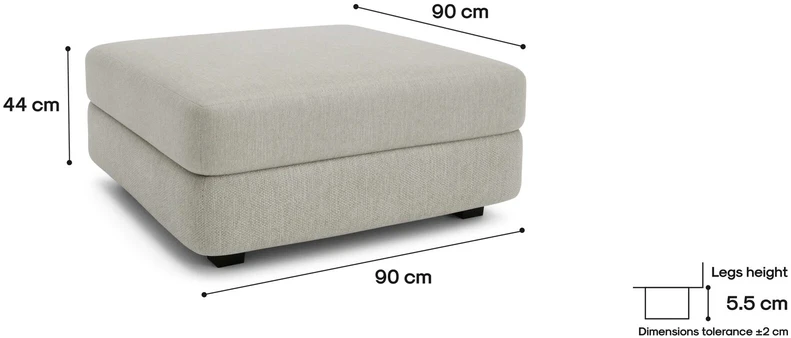 Citysofa Didelis pufo modulis GRACIA - Smėlio pilka