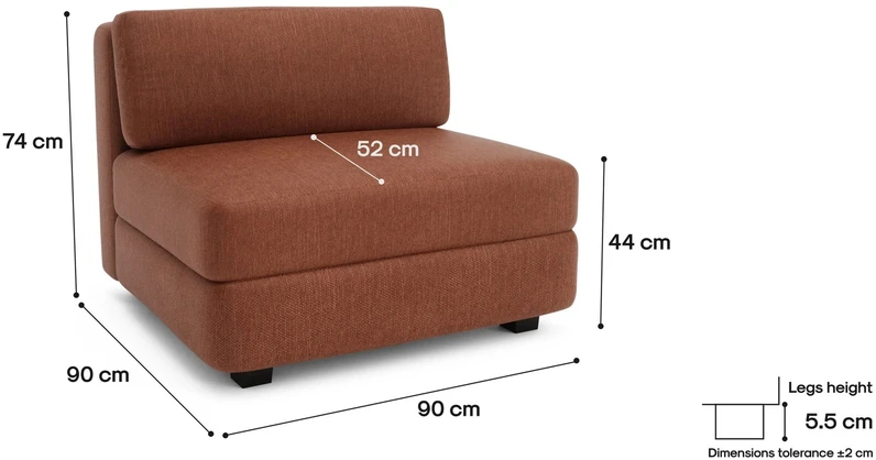 Citysofa Didelis vienetinis modulis GRACIA - Terakota