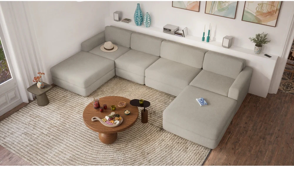 Citysofa Didelis vienetinis modulis GRACIA - Smėlio pilka