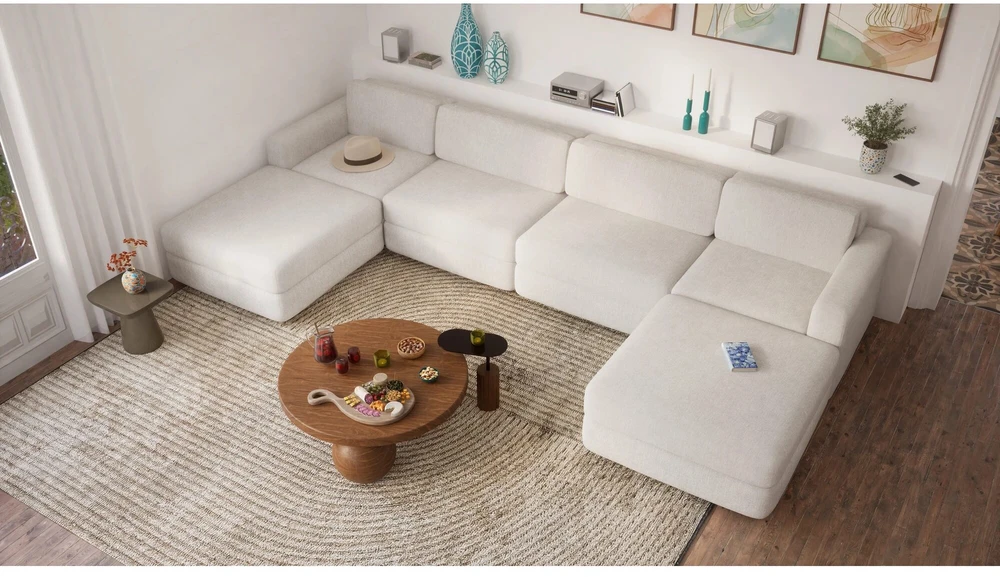 Citysofa Didelis vienetinis modulis GRACIA - Kreminė smėlio