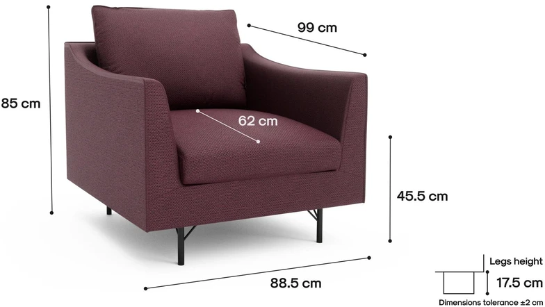 Citysofa Fotelis Alfama - Bordo