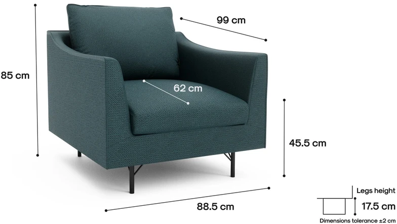 Citysofa Fotelis Alfama - Gili mėlyna