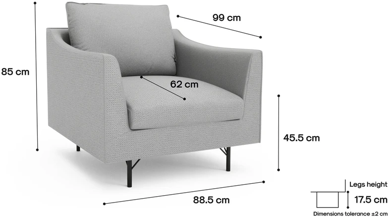 Citysofa Fotelis Alfama - Pilka