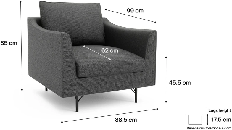 Citysofa Fotelis Alfama - Tamsiai pilka