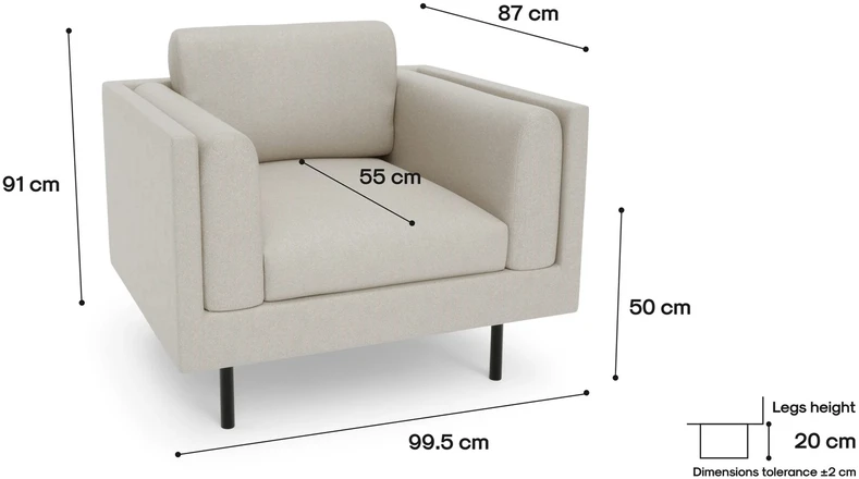 Citysofa Fotelis Chelsea - Kreminė