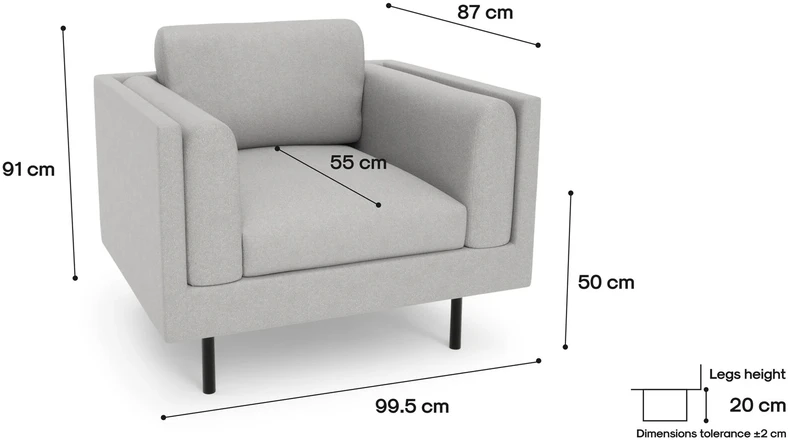 Citysofa Fotelis Chelsea - Sidabro