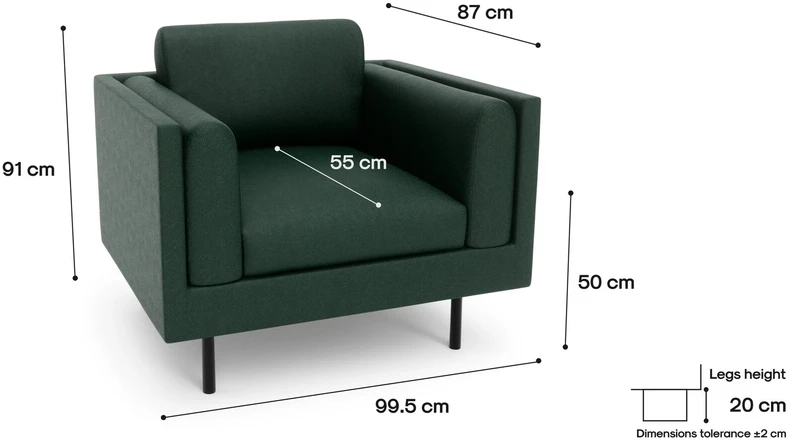 Citysofa Fotelis Chelsea - Žalia