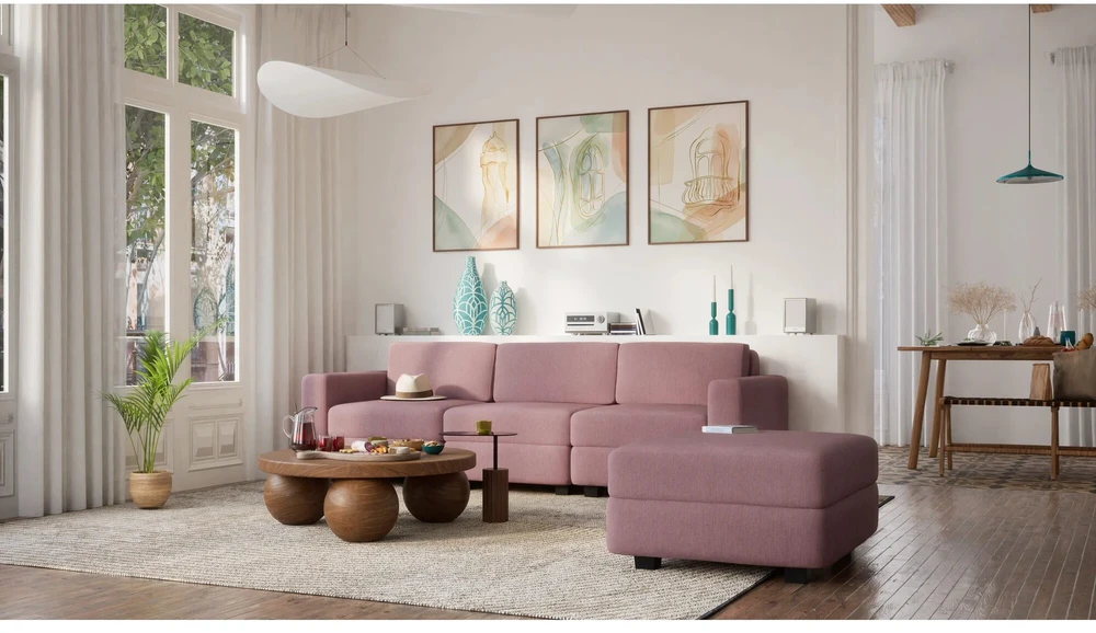 Citysofa Galinis modulis GRACIA - Dulsvai rožinė