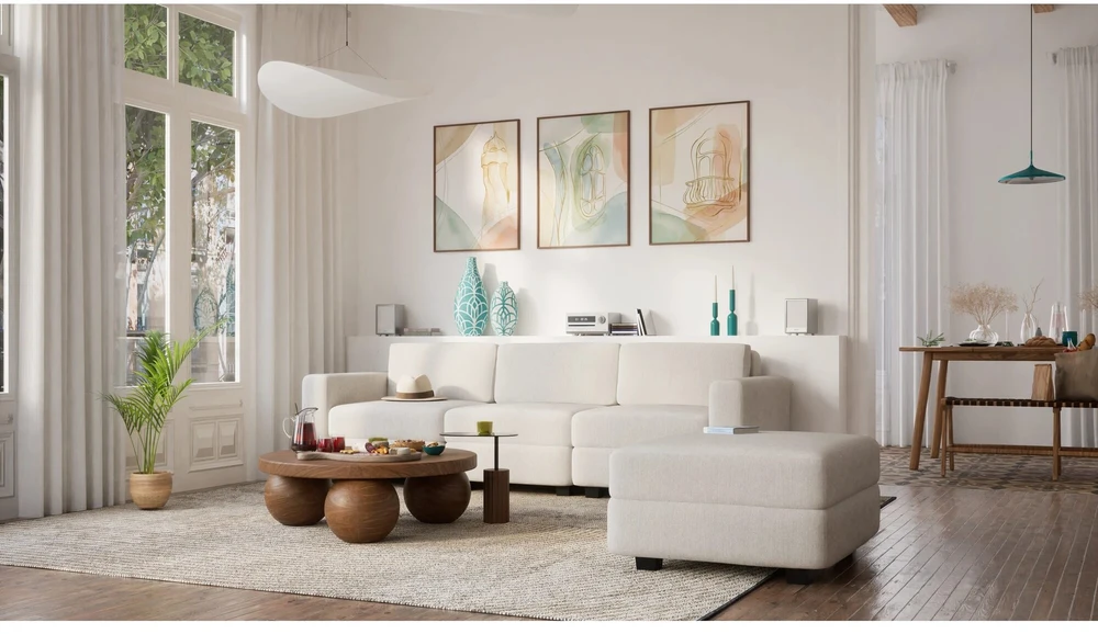 Citysofa Galinis modulis GRACIA - Kreminė smėlio